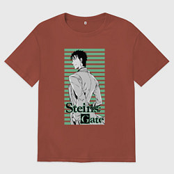 Футболка оверсайз женская Ринтаро Окабэ, цвет: кирпичный