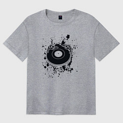 Футболка оверсайз женская Vinyl dj, цвет: меланж