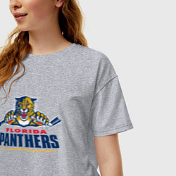 Футболка оверсайз женская Florida panthers - hockey team, цвет: меланж — фото 2