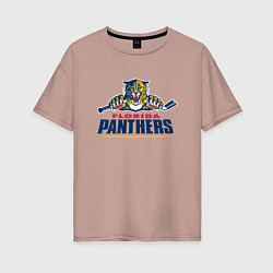 Футболка оверсайз женская Florida panthers - hockey team, цвет: пыльно-розовый