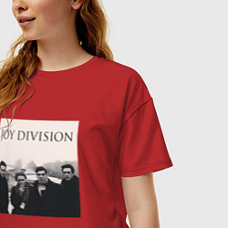 Футболка оверсайз женская Тру фанат Joy Division, цвет: красный — фото 2