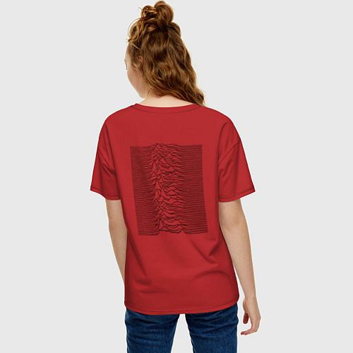 Женская футболка оверсайз Йен Кёртис Joy Division / Красный – фото 4