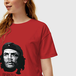 Футболка оверсайз женская Че Гевара черно белое, цвет: красный — фото 2