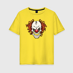 Женская футболка оверсайз Clown skull