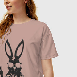 Футболка оверсайз женская Stay cool rabbit, цвет: пыльно-розовый — фото 2