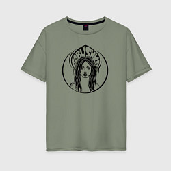 Футболка оверсайз женская Babushka, цвет: авокадо