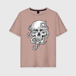 Женская футболка оверсайз Skull octopus