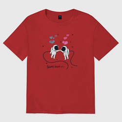 Футболка оверсайз женская Space lovers, цвет: красный