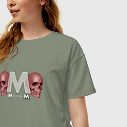 Футболка оверсайз женская Depeche Mode - Skulls Memento Mori, цвет: авокадо — фото 2