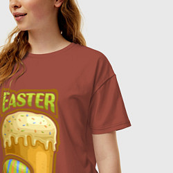 Футболка оверсайз женская Easter, цвет: кирпичный — фото 2
