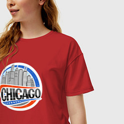 Футболка оверсайз женская Chicago, цвет: красный — фото 2