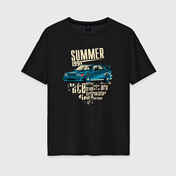 Футболка оверсайз женская Mercedes-Benz 190E Summer, цвет: черный