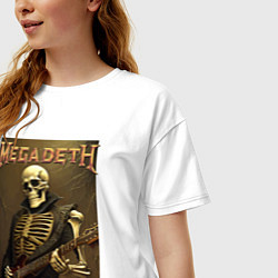Футболка оверсайз женская Megadeth - skeleton - heavy metal, цвет: белый — фото 2