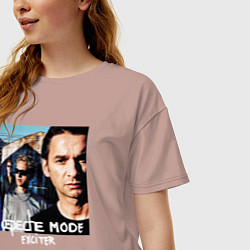 Футболка оверсайз женская Depeche Mode Exciter Tour, цвет: пыльно-розовый — фото 2