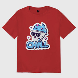 Футболка оверсайз женская Отдых chill, цвет: красный