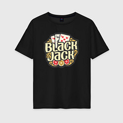 Футболка оверсайз женская Blackjack, цвет: черный