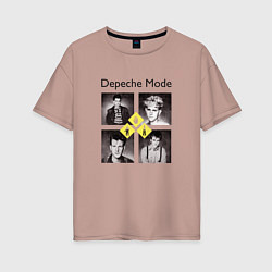 Футболка оверсайз женская Depeche Mode - DM retro, цвет: пыльно-розовый