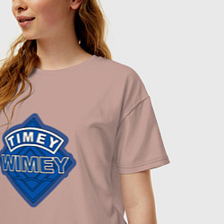 Футболка оверсайз женская Timey wimey, цвет: пыльно-розовый — фото 2