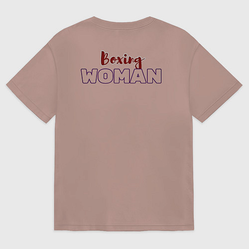 Женская футболка оверсайз Женский бокс / Пыльно-розовый – фото 2