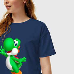 Футболка оверсайз женская Йоши приветствует, цвет: тёмно-синий — фото 2