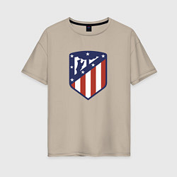 Футболка оверсайз женская Atletico Madrid FC, цвет: миндальный