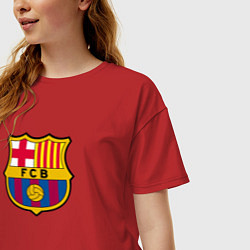 Футболка оверсайз женская Barcelona fc sport, цвет: красный — фото 2