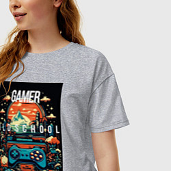 Футболка оверсайз женская Геймер old school, цвет: меланж — фото 2