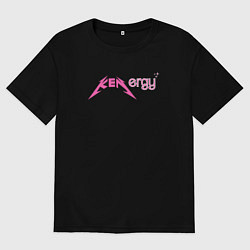 Футболка оверсайз женская Kenergy - metallica and barbie style, цвет: черный