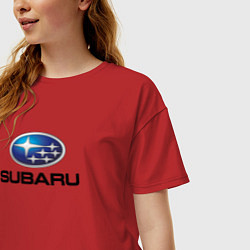 Футболка оверсайз женская Subaru sport auto, цвет: красный — фото 2