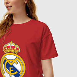 Футболка оверсайз женская Real madrid fc sport, цвет: красный — фото 2