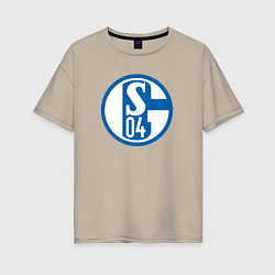 Футболка оверсайз женская Schalke 04 fc club, цвет: миндальный