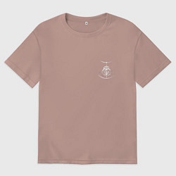 Футболка оверсайз женская Логотип Elden Ring арт - мини, цвет: пыльно-розовый