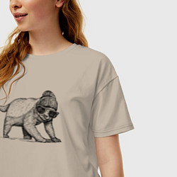 Футболка оверсайз женская Медоед модный, цвет: миндальный — фото 2