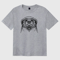 Футболка оверсайз женская Гордый медоед, цвет: меланж