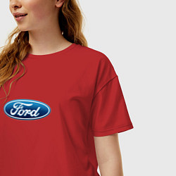 Футболка оверсайз женская Ford usa auto brend, цвет: красный — фото 2