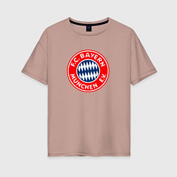 Футболка оверсайз женская Бавария клуб, цвет: пыльно-розовый