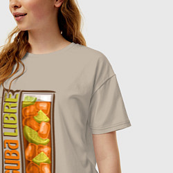 Футболка оверсайз женская Куба либре, цвет: миндальный — фото 2