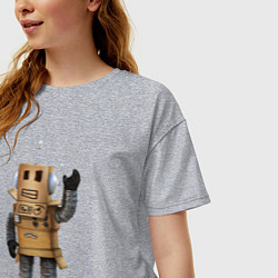 Футболка оверсайз женская Roblox робот машет, цвет: меланж — фото 2