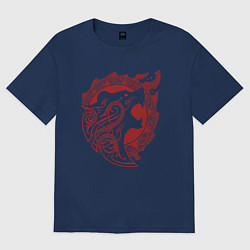 Футболка оверсайз женская Медведь - тотемное животное славян, цвет: тёмно-синий