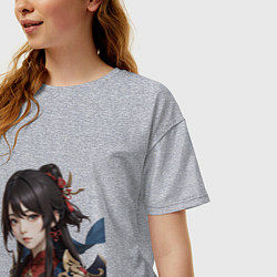 Футболка оверсайз женская Косплей Ху тао, цвет: меланж — фото 2