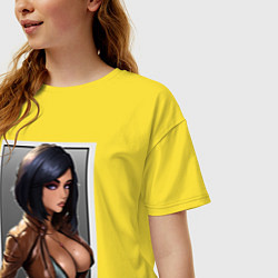 Футболка оверсайз женская Крутая девушка, цвет: желтый — фото 2