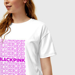Футболка оверсайз женская Blackpink kpop - музыкальная группа из Кореи, цвет: белый — фото 2