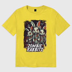 Футболка оверсайз женская Зомби кролики, цвет: желтый