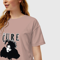 Футболка оверсайз женская The Cure - Robert Smith, цвет: пыльно-розовый — фото 2
