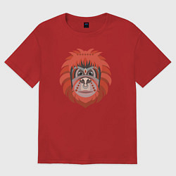 Футболка оверсайз женская Orange monkey, цвет: красный