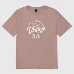 Футболка оверсайз женская 1976 год - выдержанный до совершенства, цвет: пыльно-розовый