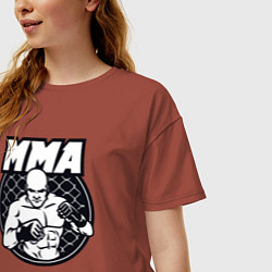 Футболка оверсайз женская Warrior MMA, цвет: кирпичный — фото 2