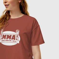 Футболка оверсайз женская MMA sport, цвет: кирпичный — фото 2