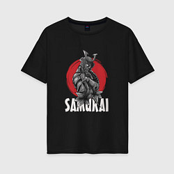 Женская футболка оверсайз Japanese samurai