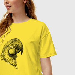 Футболка оверсайз женская Голова попугая ара, цвет: желтый — фото 2